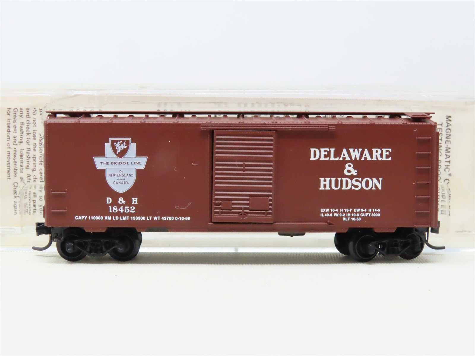 N Scale Kadee Micro-Trains MTL 20520 D&H Delaware & Hudson 40' Box Car #18452