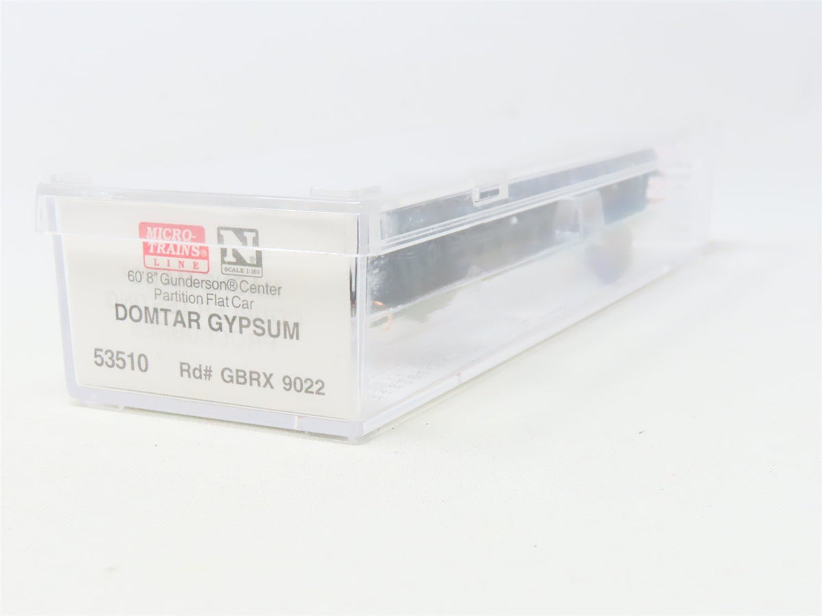 N Scale Micro-Trains MTL 53510 Domtar Gypsum 60&#39; Center Partition Flat Car #9022