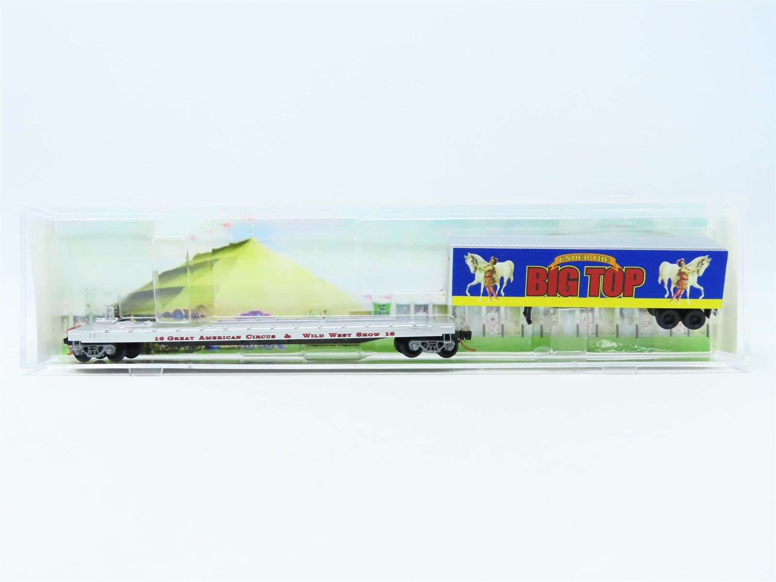 N Micro-Trains MTL NSC 05-03 Great American Circus Flat Car w/ Big Top Trailer