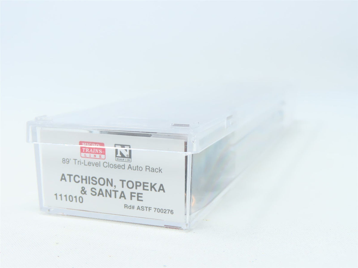 N Scale Micro-Trains MTL 111010 ATSF Santa Fe 89&#39; Tri-Level Auto Carrier #700276