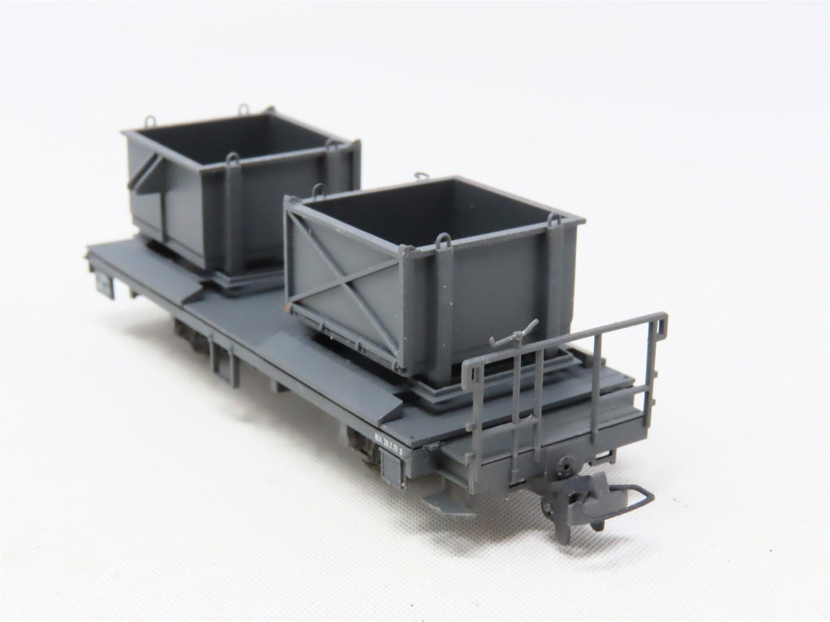 HOm Scale Bemo 2258-194 Unlettered Gravel Container Flat Car #9094