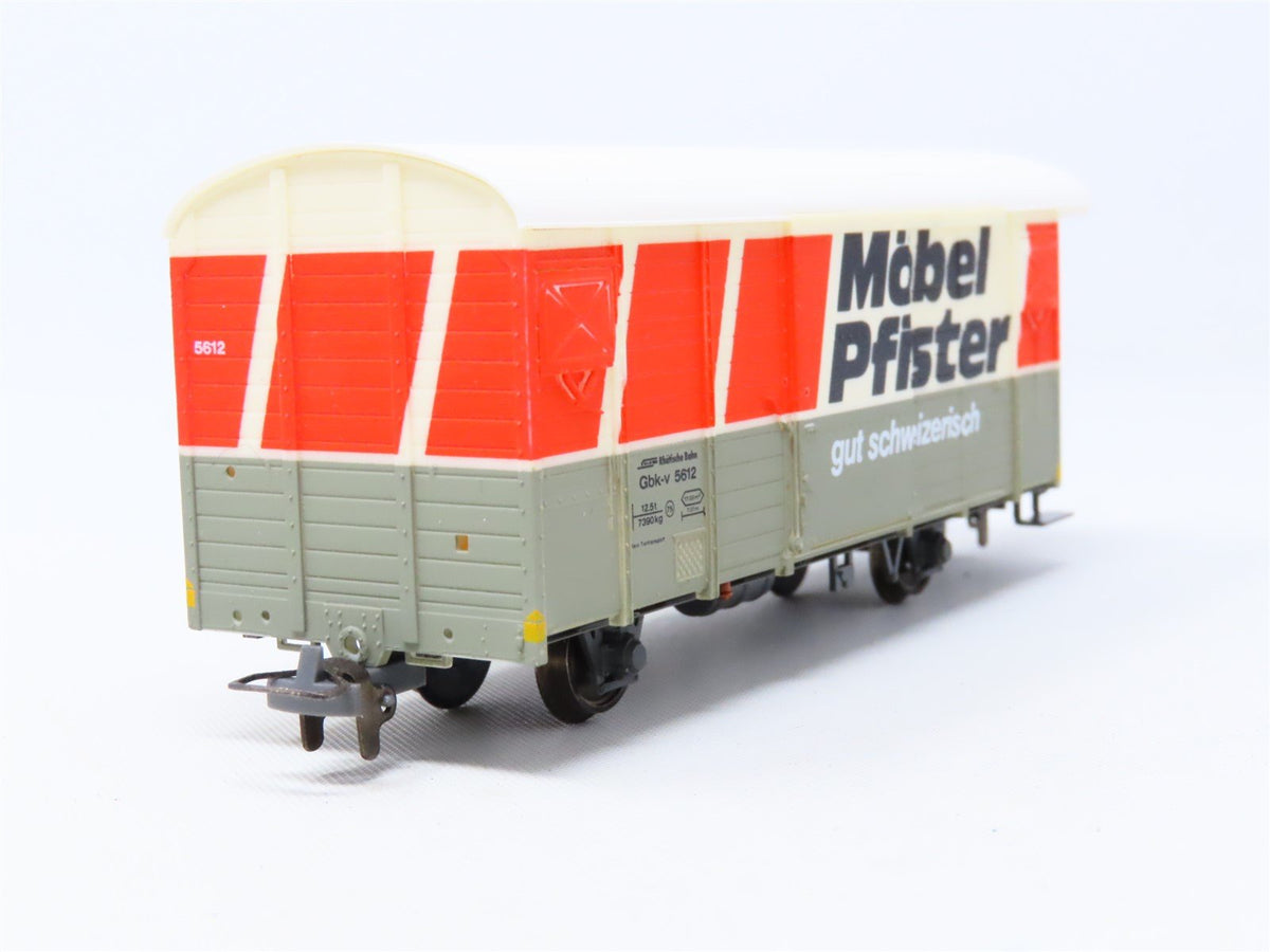 HOm Scale Bemo 2283-122 RhB Rhaetian Railway &quot;Möbel Pfister&quot; Box Car #5612