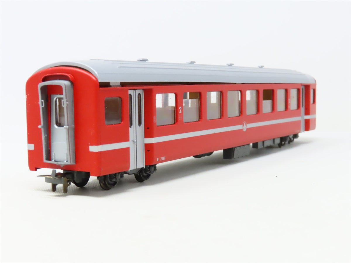 HOm Scale Bemo 3271-501 RhB Rhaetian Railway 2nd Class Coach Passenger #2281