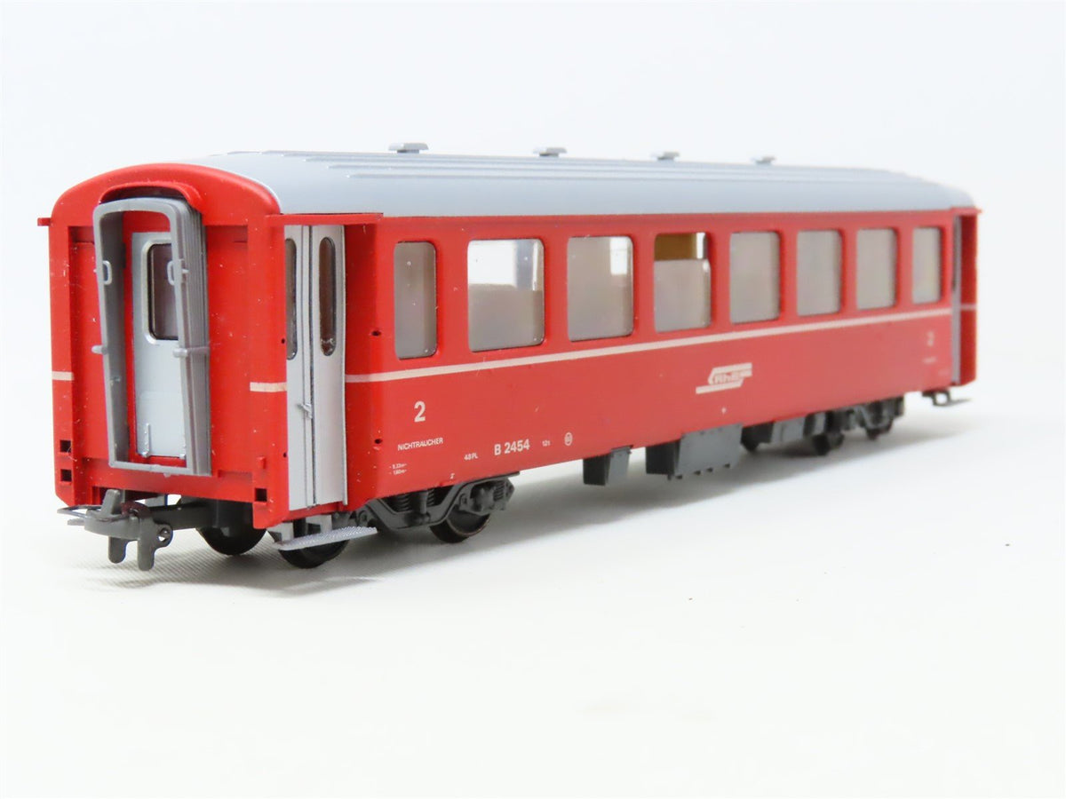 HOm Scale Bemo 3255-124 RhB Rhaetian Railway 2nd Class Coach Passenger #B2454