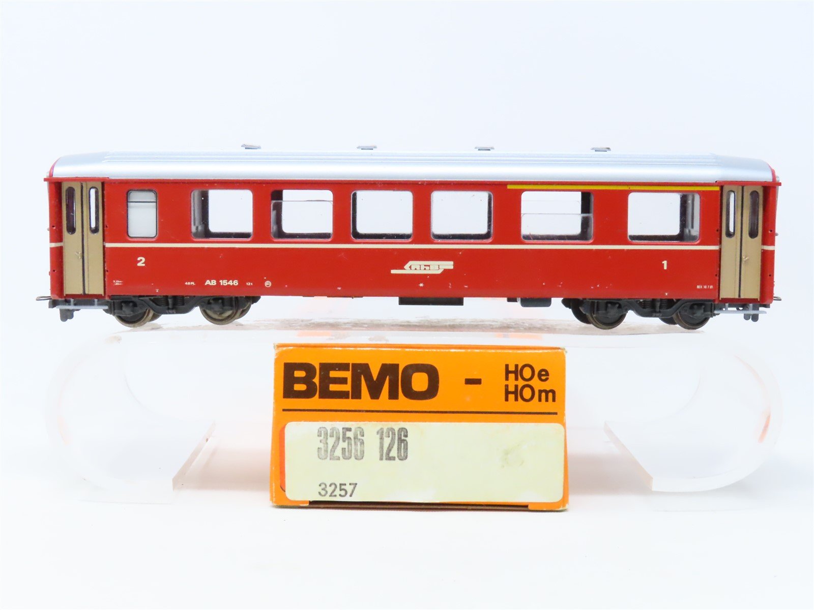 HOm Bemo 3256-126 RhB Rhaetian Railway 1st/2nd Class Coach Passenger #AB1546