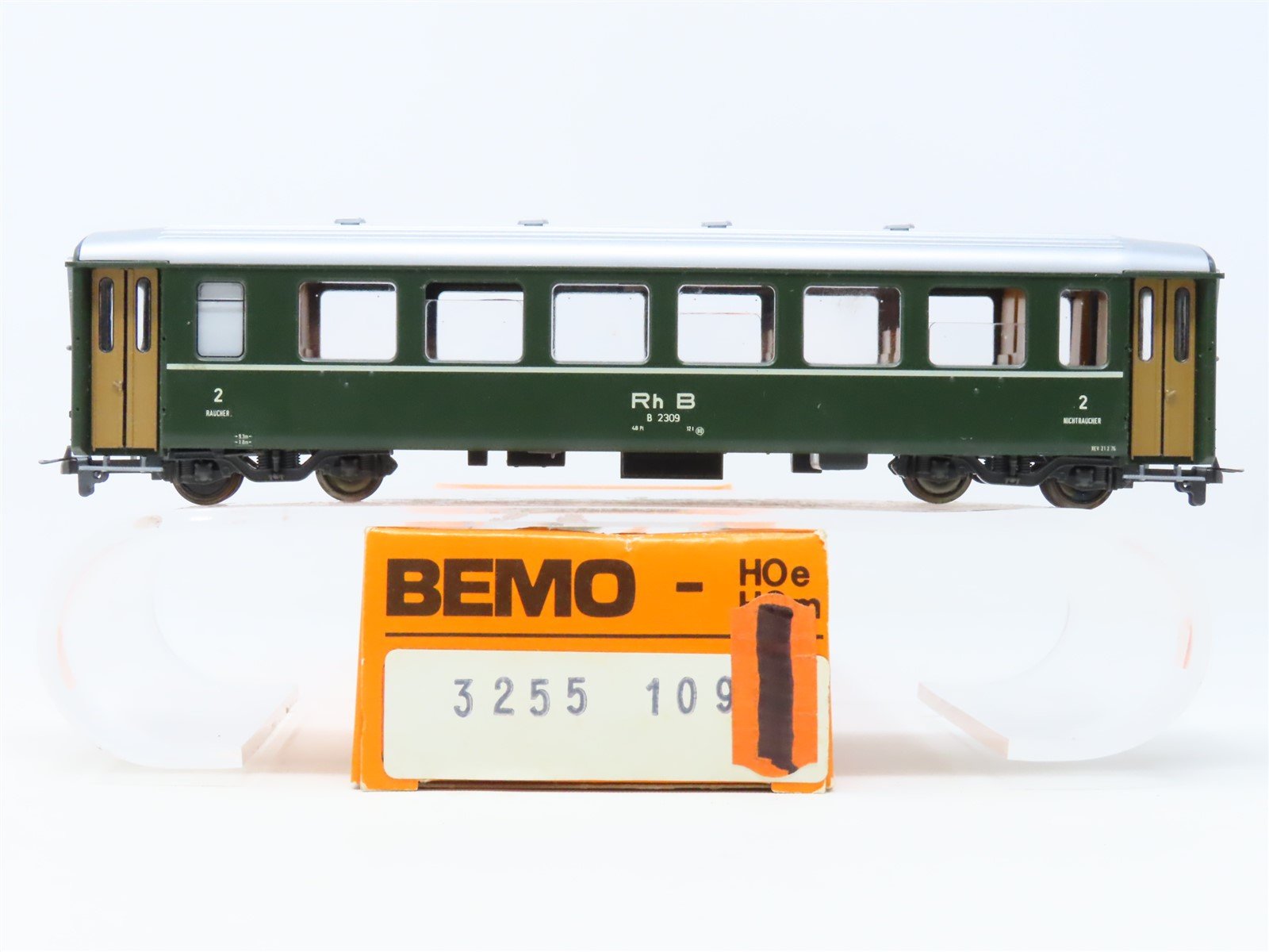 HOm Scale Bemo 3255-109 RhB Rhaetian Railway 2nd Class Coach Passenger #B2309