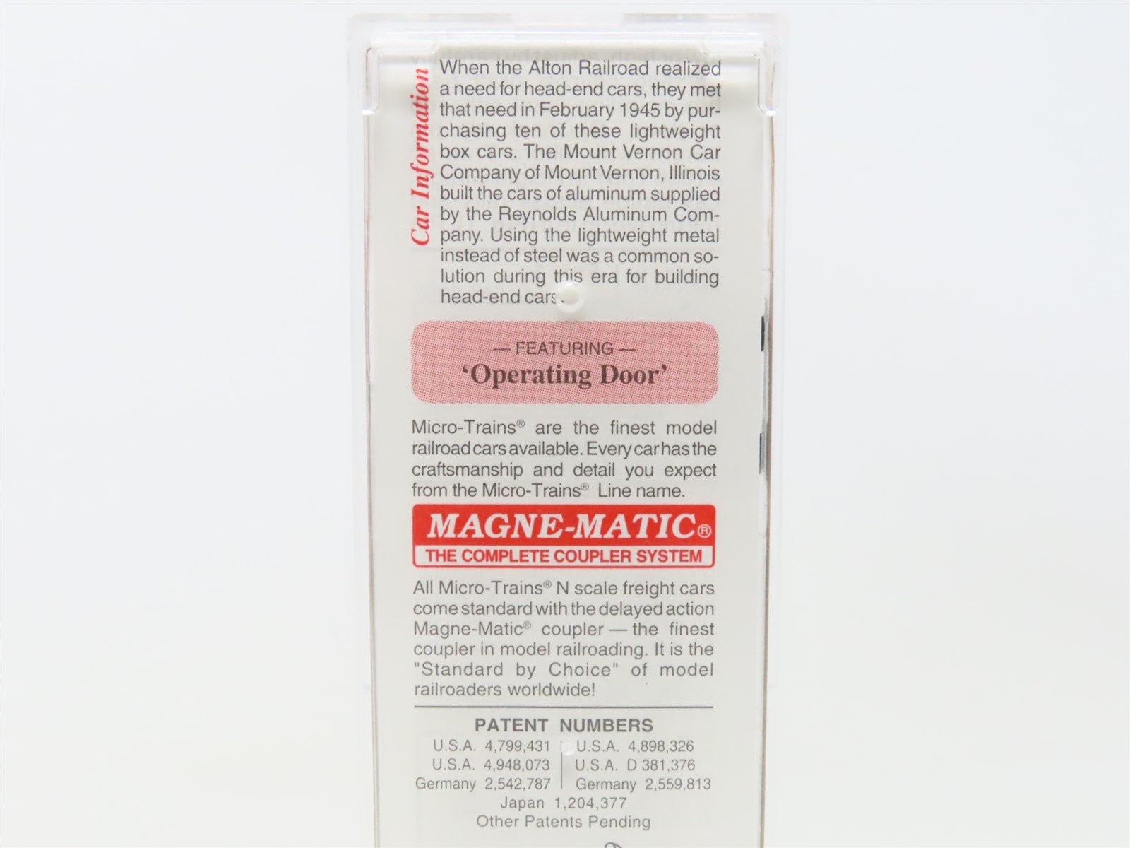 N Scale Micro-Trains MTL 20586 ALTON Railroad 40' Single Door Box Car #1200