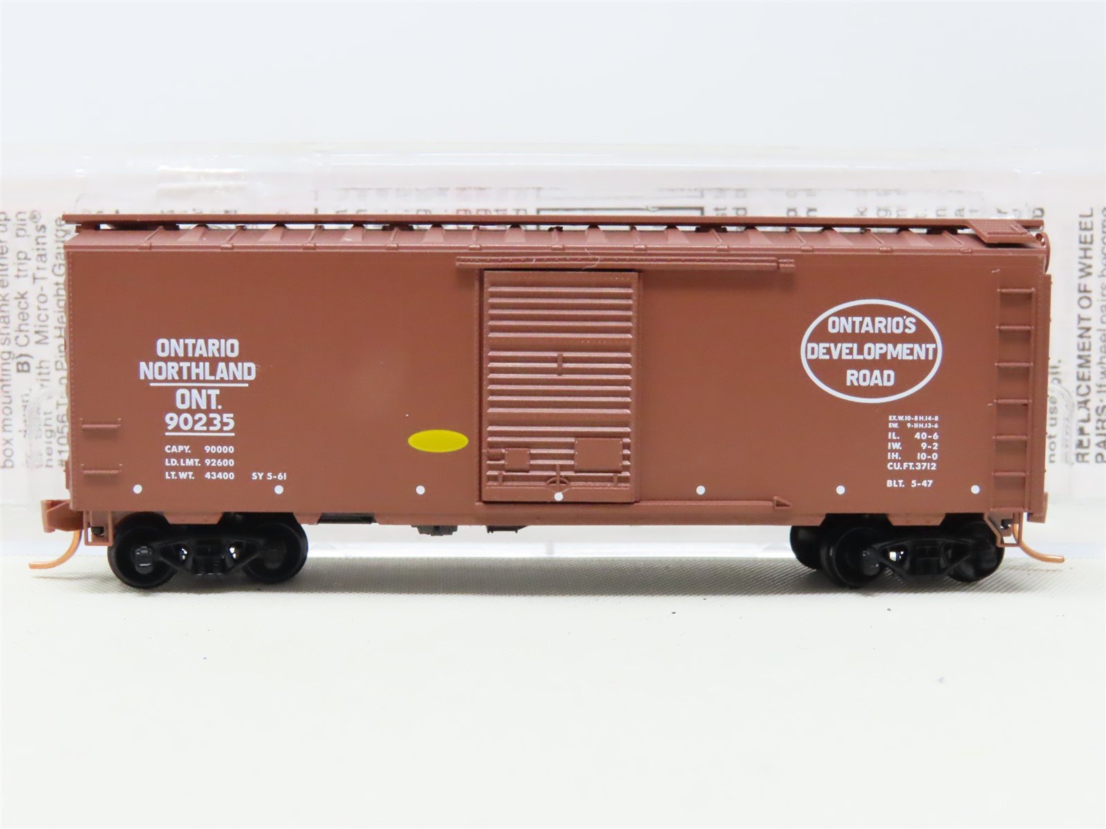 N Scale Micro-Trains MTL 02000376 ONT Ontario Northland 40' Box Car #90235