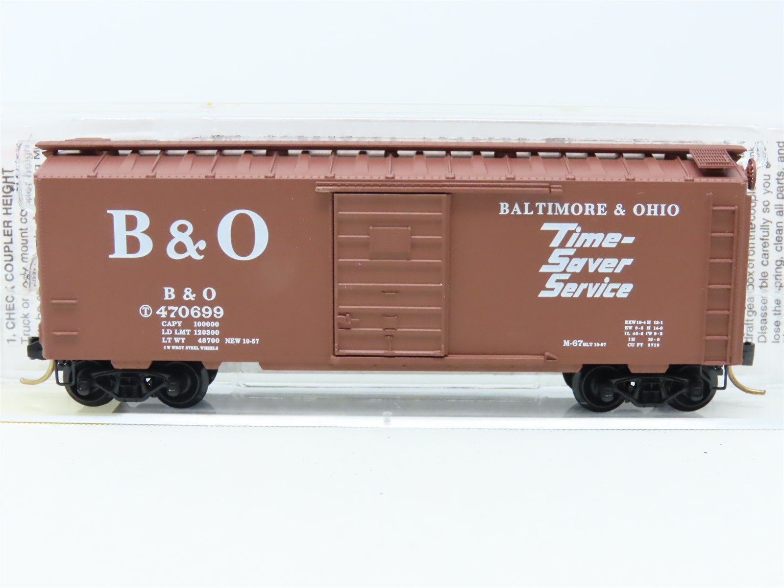 N Micro-Trains MTL 20346/1 B&O Baltimore & Ohio "Time Saver" 40' Box Car #470699