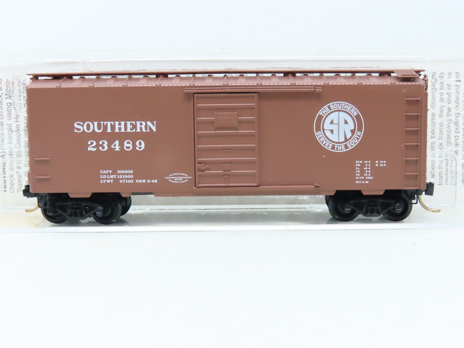 N Scale Micro-Trains MTL 20062 SR Southern Railway 40' Single Door Box Car 23489