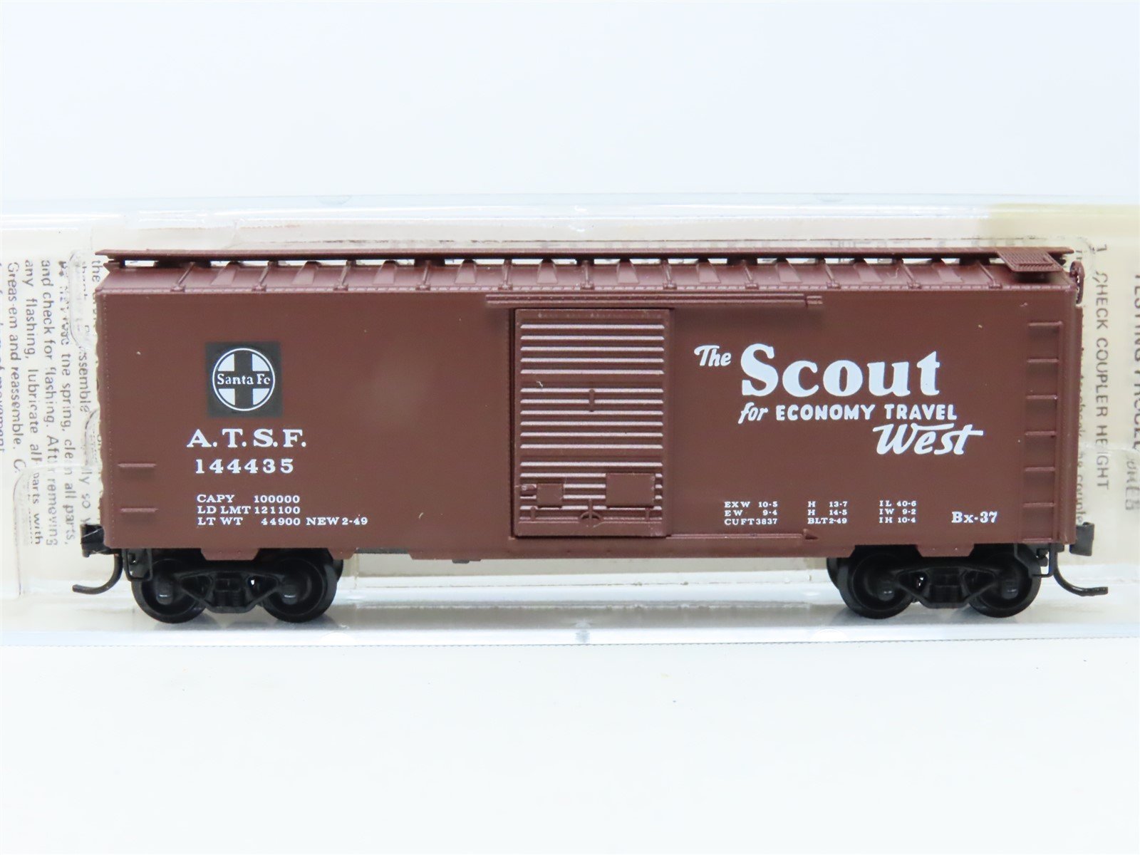 N Scale Kadee Micro-Trains MTL 20050 ATSF Santa Fe "Scout" 40' Box Car #144435