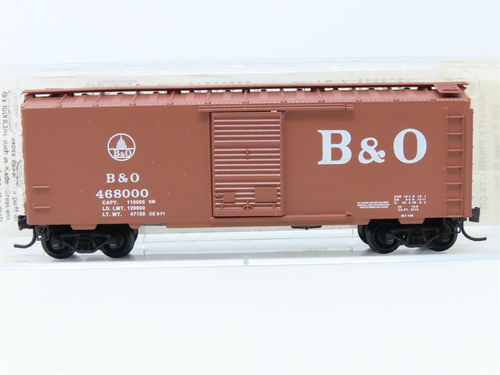 N Scale Kadee Micro-Trains MTL 20312 B&O Baltimore & Ohio 40' Box Car #468000