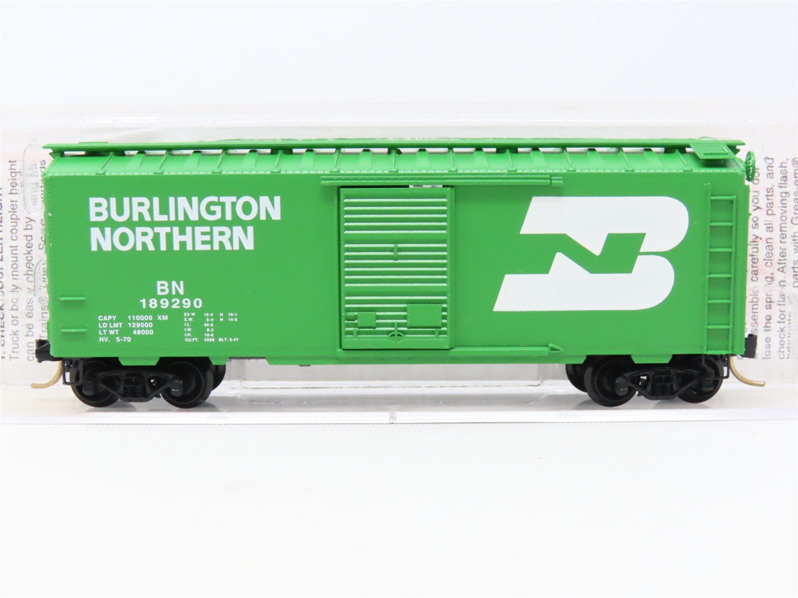 N Scale Micro-Trains MTL 20306/3 BN Burlington Northern 40' Box Car #189290