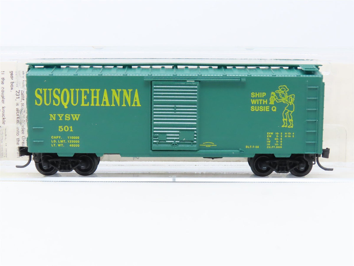 N Scale Kadee Micro-Trains MTL 20300 NYSW Susquehanna 40&#39; Box Car #501