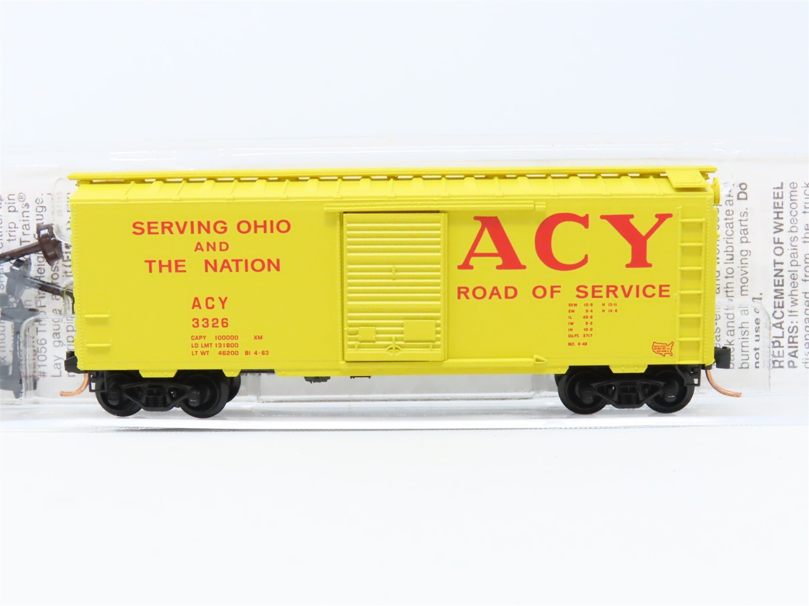 N Scale Micro-Trains MTL 20180 ACY Akron Canton & Youngstown 40' Box Car #3326