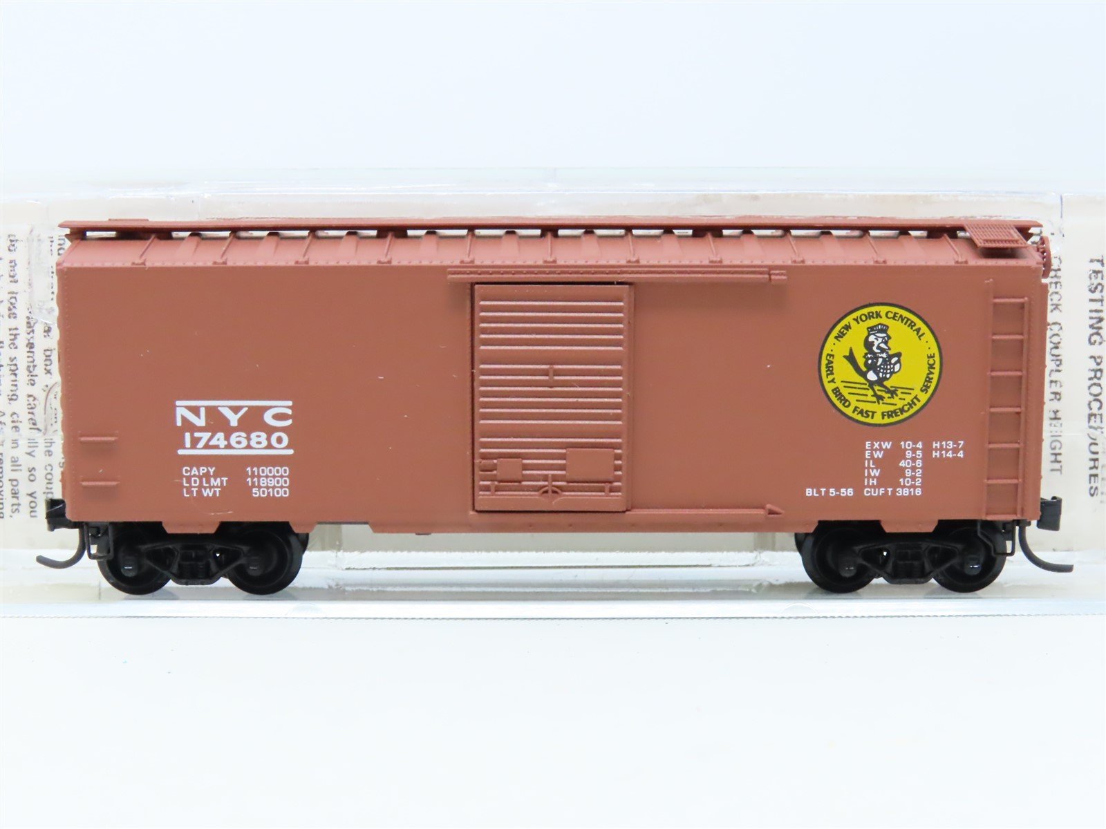 N Micro-Trains MTL Kadee 20380 NYC New York Central Early Bird 40' Boxcar 174680