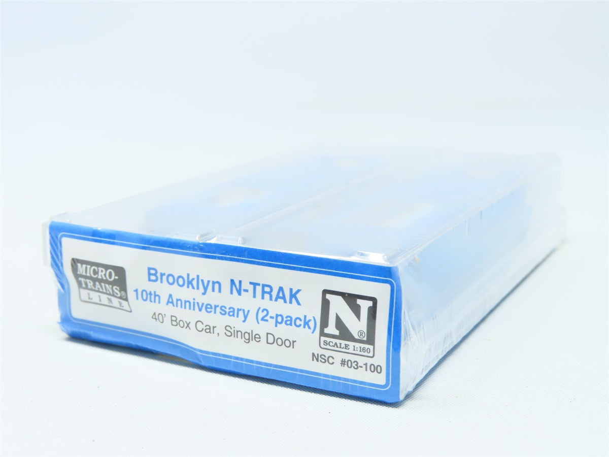 N Micro-Trains MTL NSC 03-100 BNTX Brooklyn N-Trak 40&#39; Box Car 2-Pack SEALED