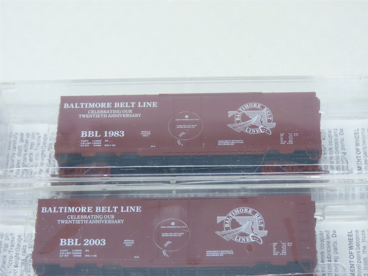 N Micro-Trains MTL Special Run BBL Baltimore Belt Line Box Car 2-Pack