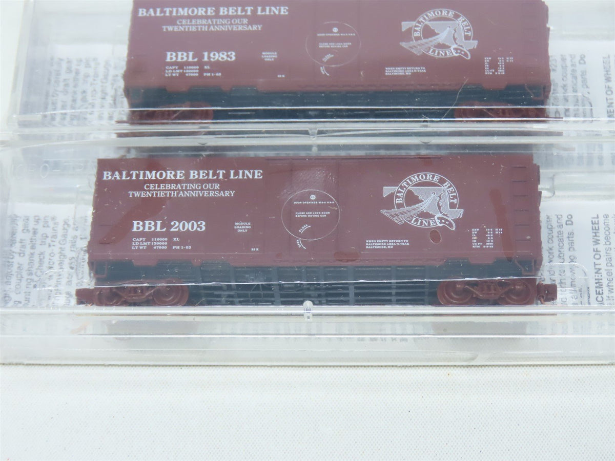 N Micro-Trains MTL Special Run BBL Baltimore Belt Line Box Car 2-Pack