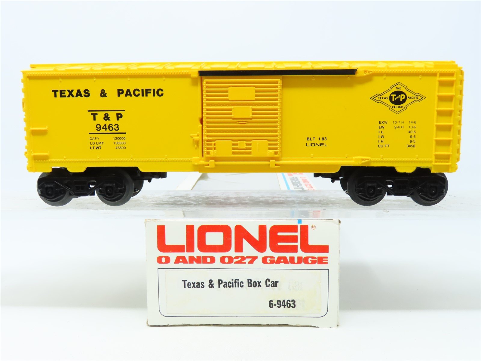 O/O27 Gauge 3-Rail Lionel #6-9463 T&P Texas & Pacific Box Car #9463