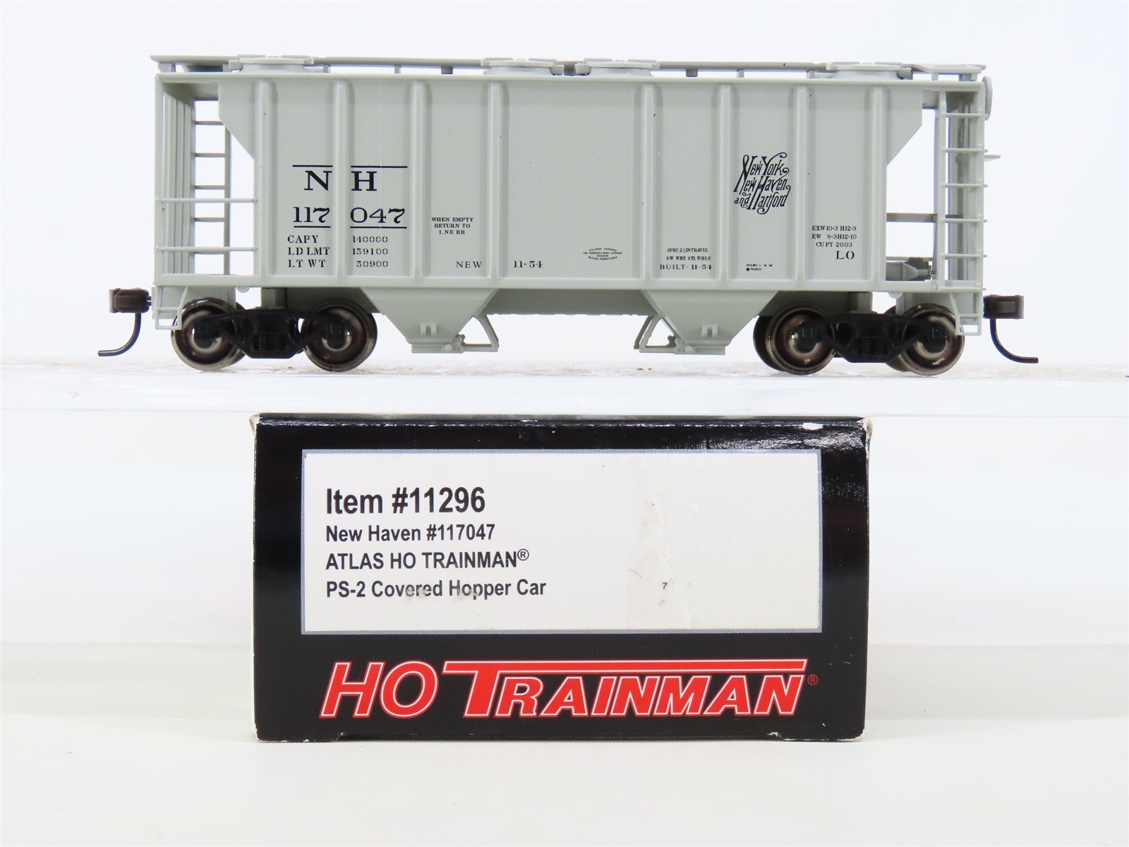 HO Scale Atlas Trainman 11296 NH New Haven 2-Bay Covered Hopper #117047