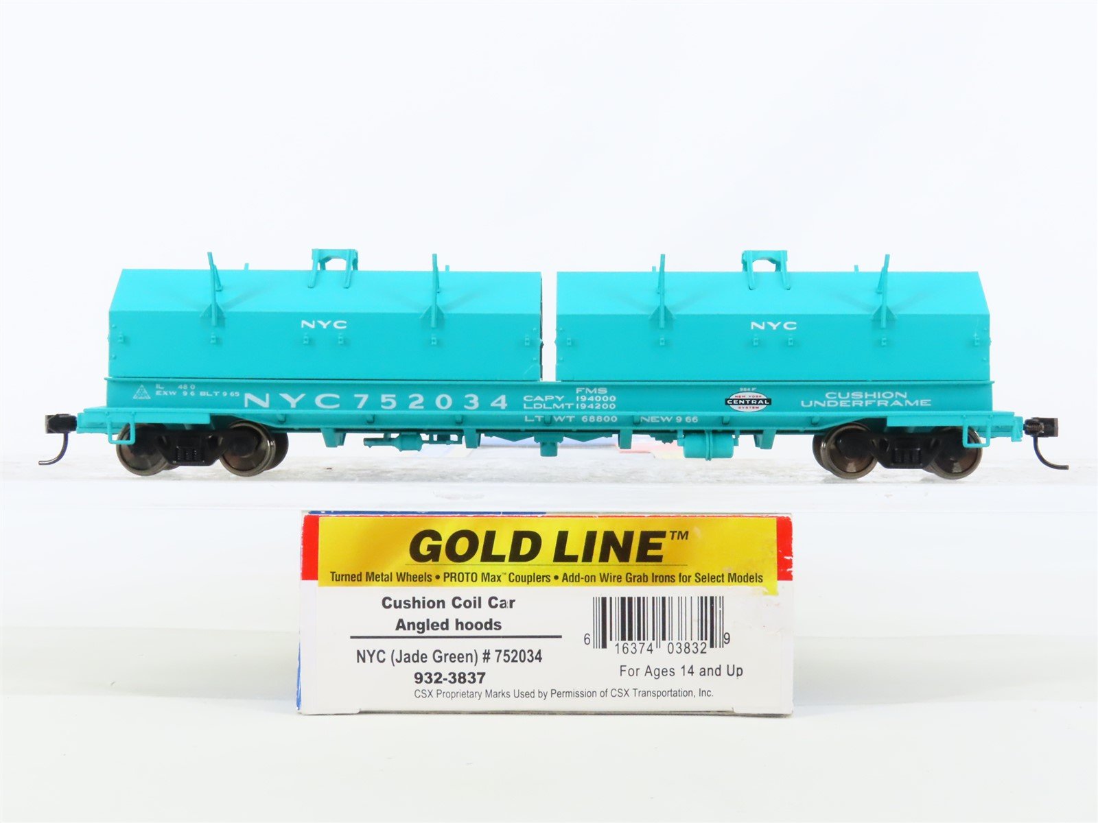 HO Walthers Gold Line 932-3837 NYC New York Central Cushion Coil Car #752034