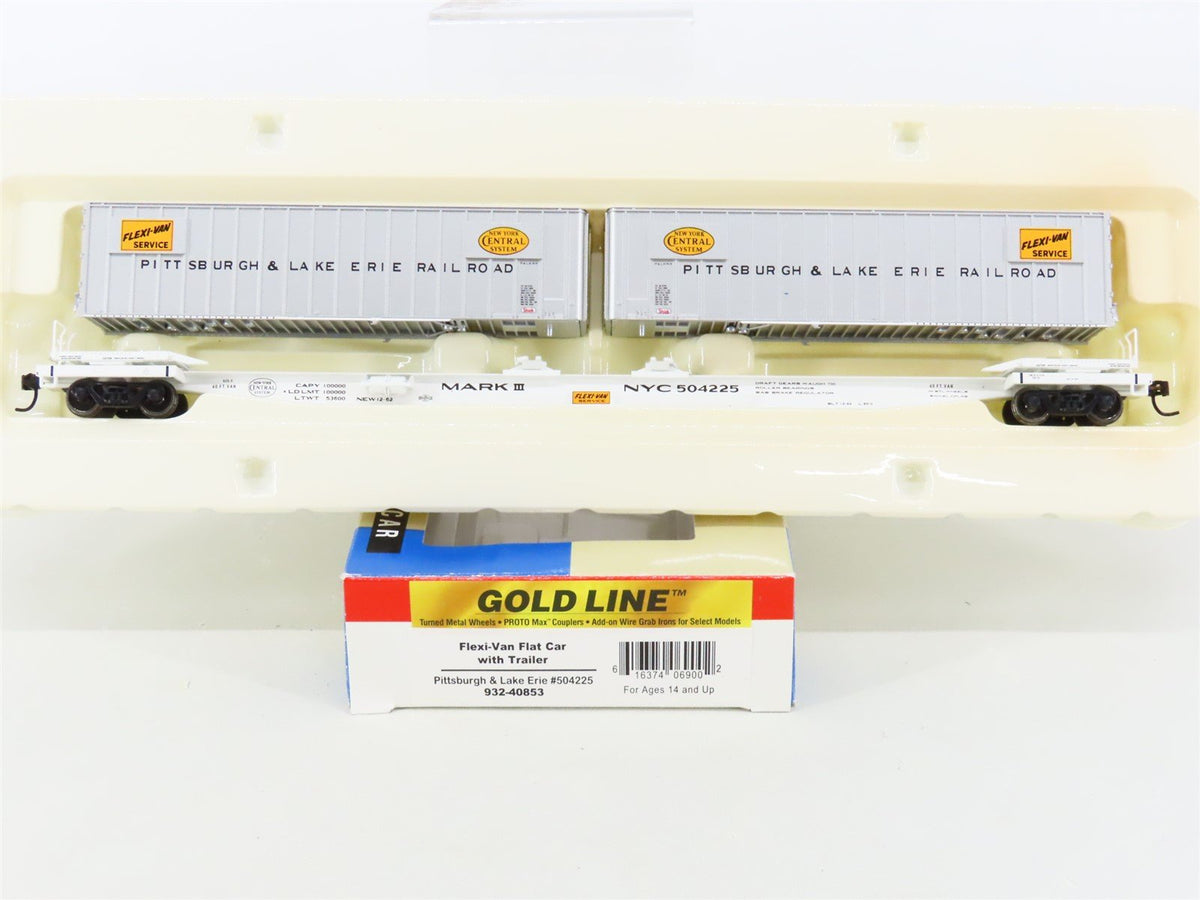 HO Walthers Gold Line 932-40853 P&amp;LE Pittsburgh &amp; Lake Erie Flat Car #504225