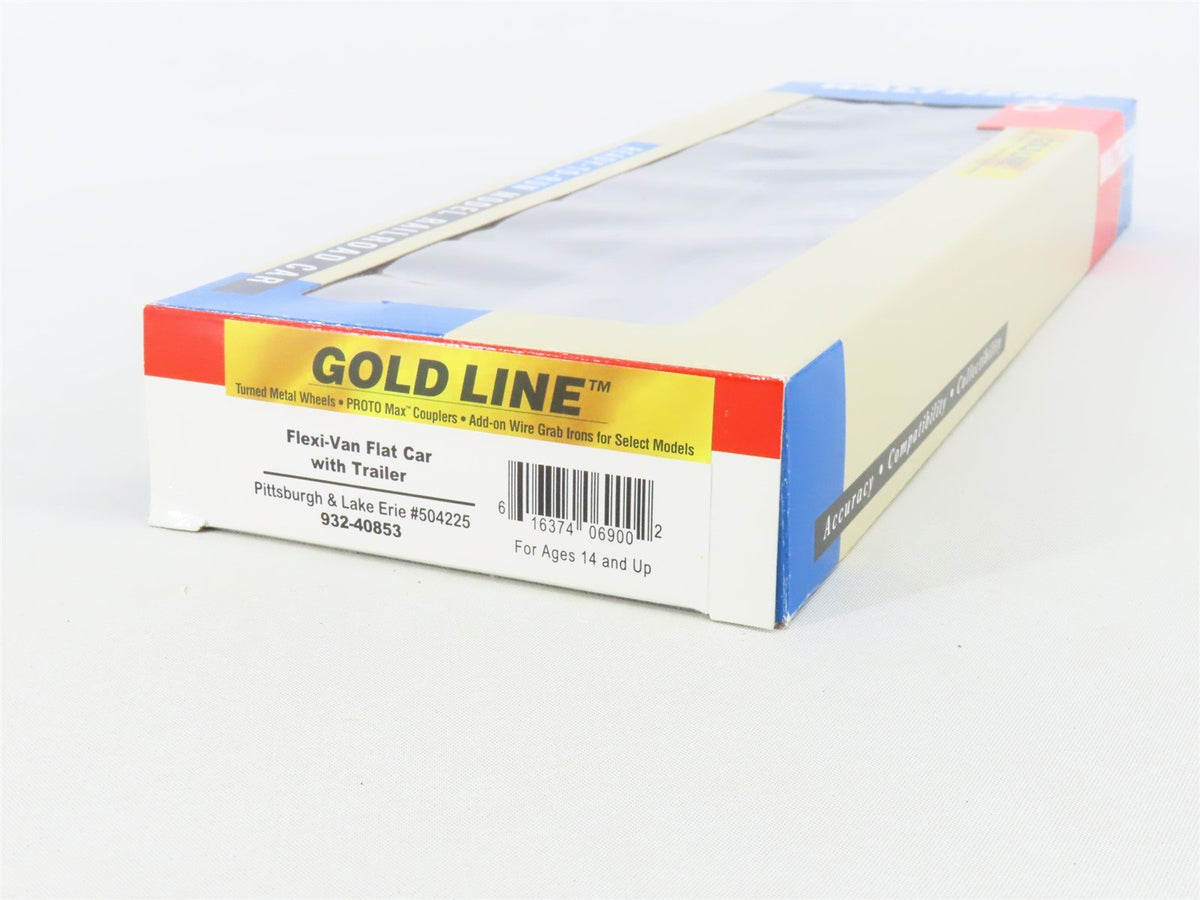 HO Walthers Gold Line 932-40853 P&amp;LE Pittsburgh &amp; Lake Erie Flat Car #504225