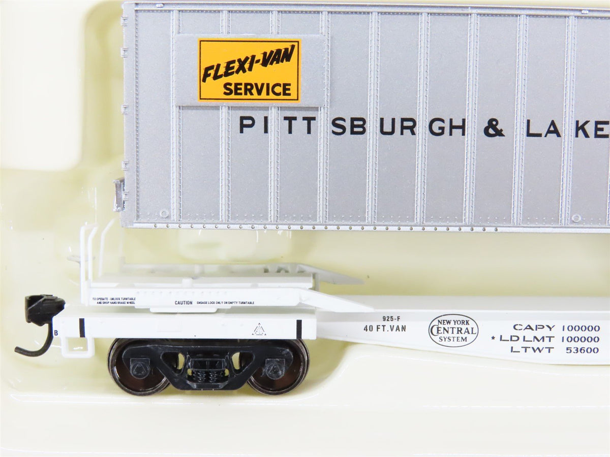 HO Walthers Gold Line P&amp;LE Pittsburgh &amp; Lake Erie Flat Car #504311 w/ Trailers