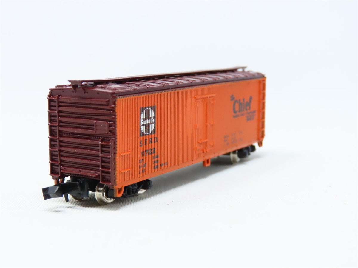 N Scale Con-Cor 1352D SFRD Santa Fe &quot;The Chief&quot; 40&#39; Wood Reefer #11722