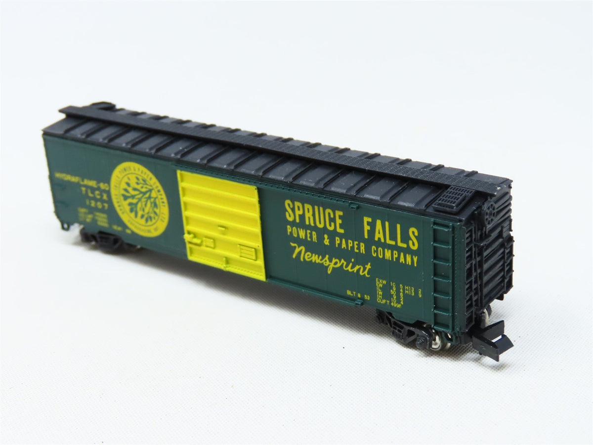 N Scale Con-Cor 0001-01451B TLCX Spruce Falls 50&#39; Panel Door Box Car #1207