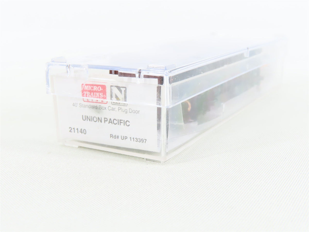 N Scale Micro-Trains MTL 21140 UP Union Pacific 40&#39; Plug Door Box Car #113397