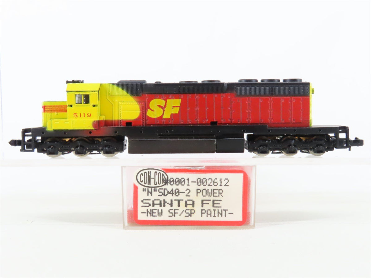 N Scale Con-Cor 0001-002612 SPSF &quot;Kodachrome&quot; EMD SD40-2 Diesel Locomotive #5119