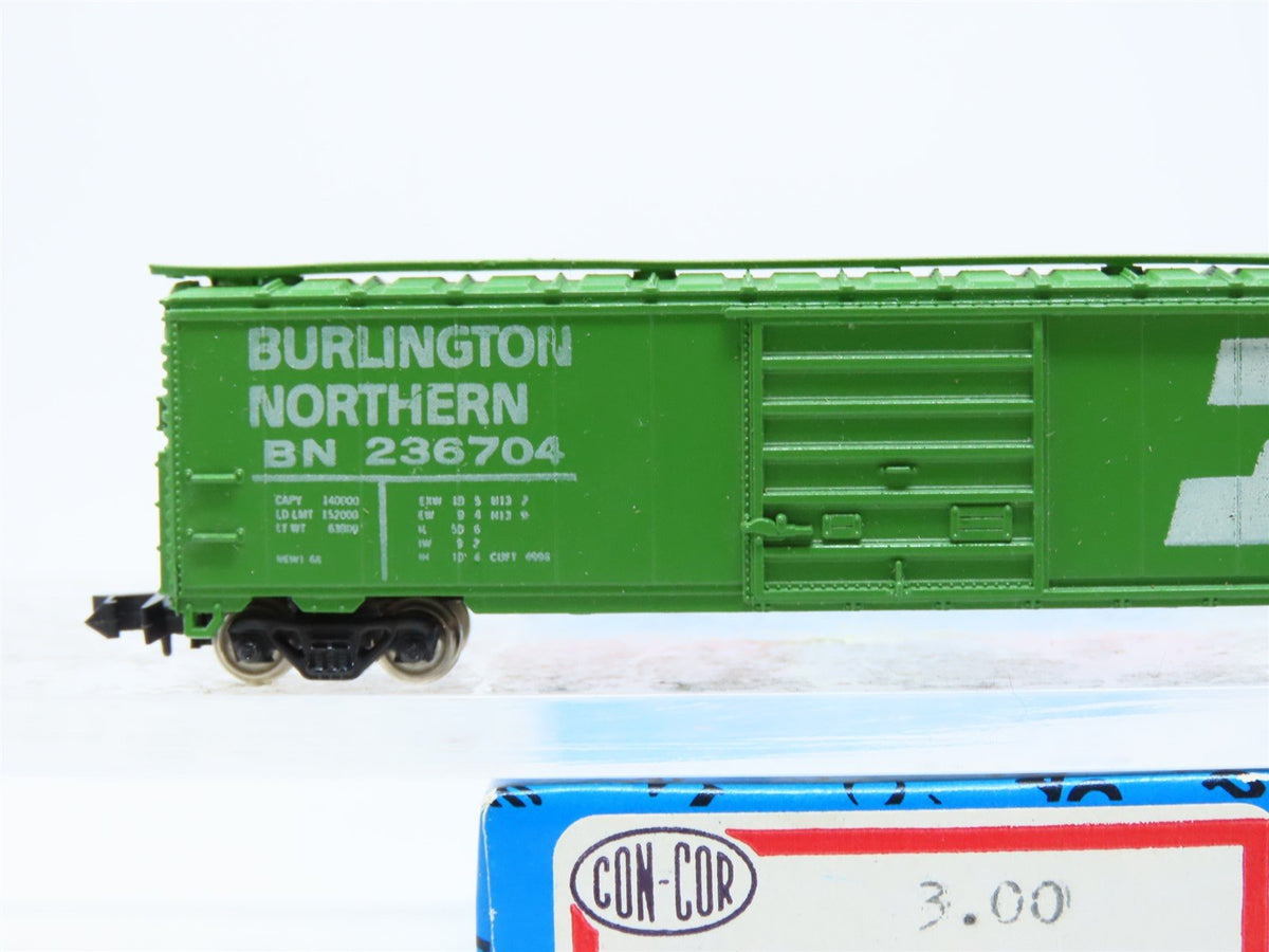 N Scale Con-Cor 1451-G BN Burlington Northern 50&#39; Box Car #236704