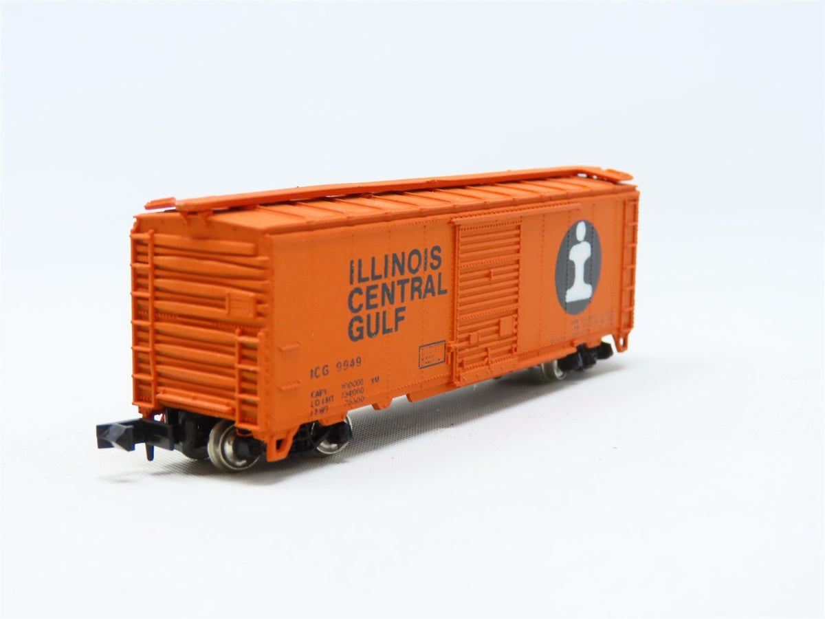 N Scale Con-Cor 0001-01004R ICG Illinois Central Gulf 40&#39; Steel Boxcar #9949