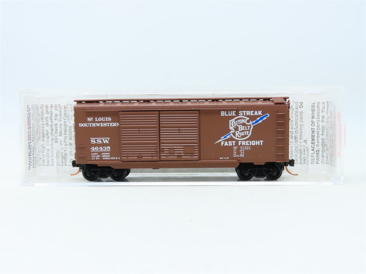 N Micro-Trains MTL #23030 SSW Cotton Belt &quot;Blue Streak&quot; 40&#39; Box Car #46435