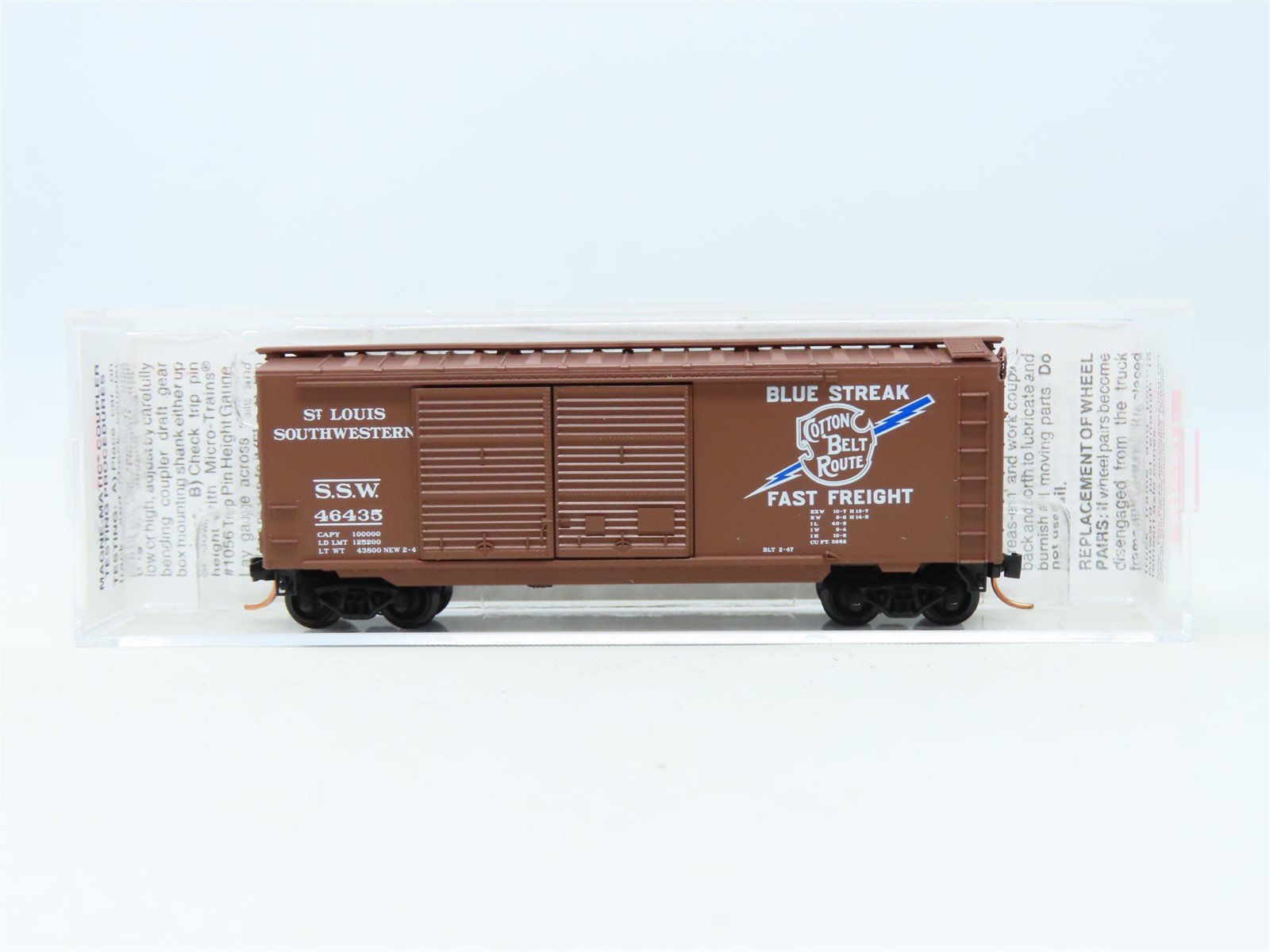 N Micro-Trains MTL #23030 SSW Cotton Belt "Blue Streak" 40' Box Car #46435