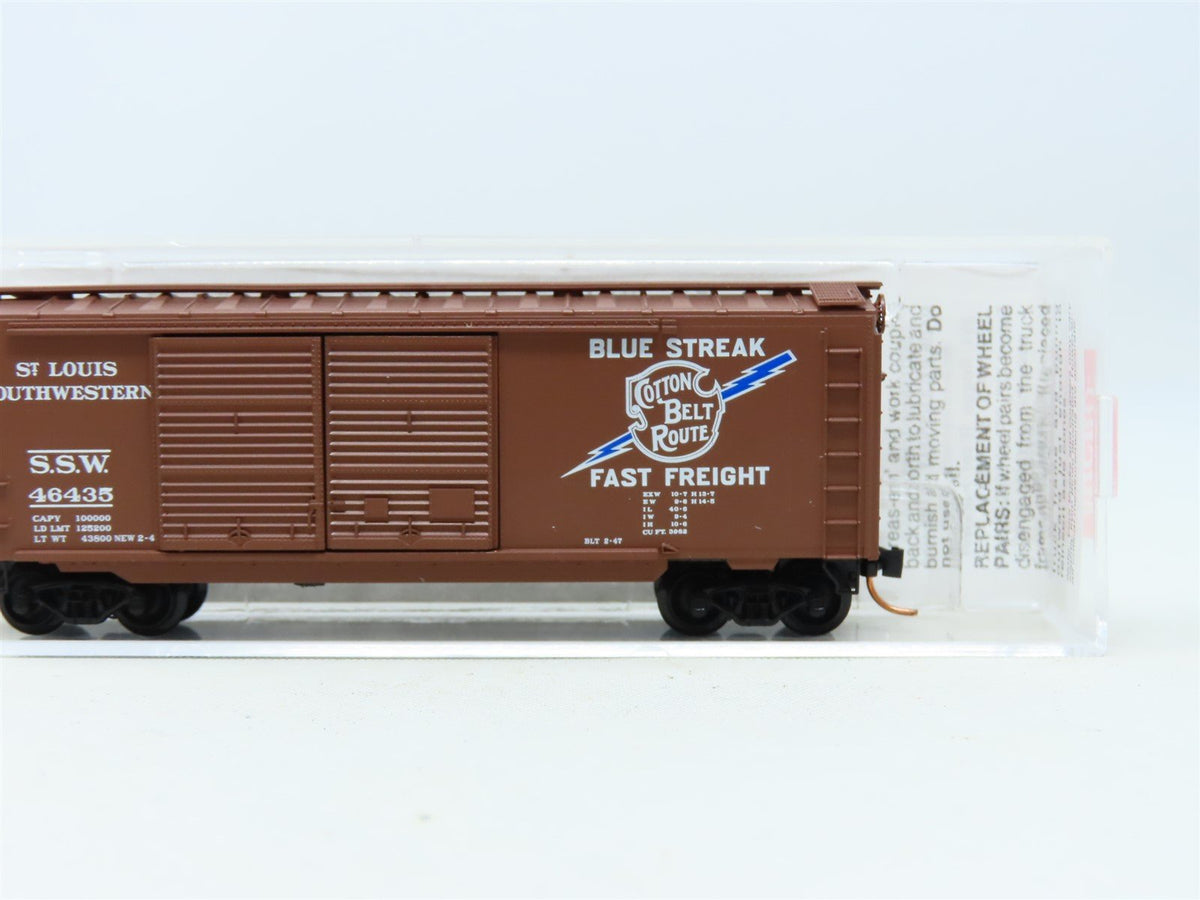 N Micro-Trains MTL #23030 SSW Cotton Belt &quot;Blue Streak&quot; 40&#39; Box Car #46435