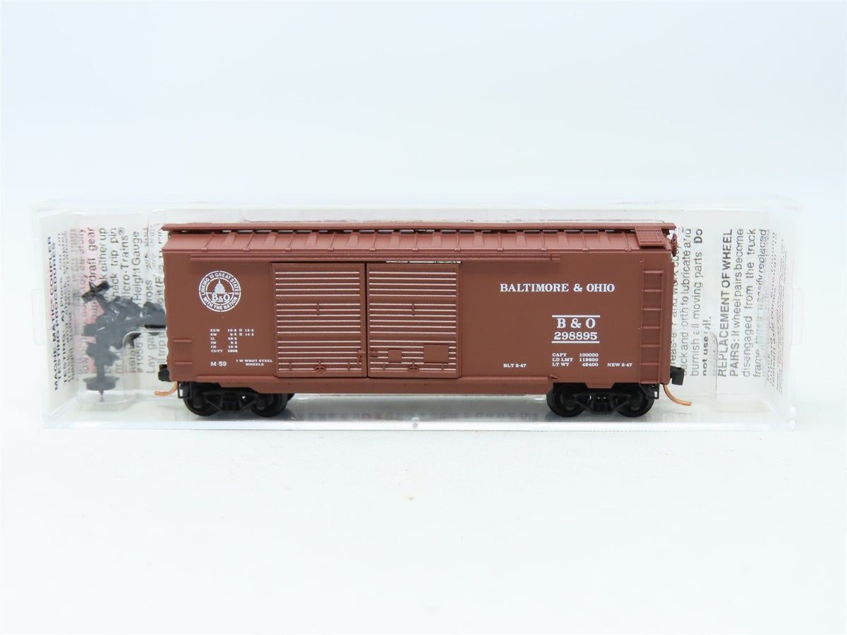 N Micro-Trains MTL 23040 B&amp;O Baltimore &amp; Ohio 40&#39; Double Door Box Car #298895