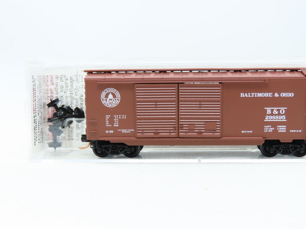 N Micro-Trains MTL 23040 B&amp;O Baltimore &amp; Ohio 40&#39; Double Door Box Car #298895