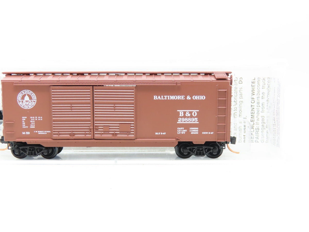 N Micro-Trains MTL 23040 B&amp;O Baltimore &amp; Ohio 40&#39; Double Door Box Car #298895