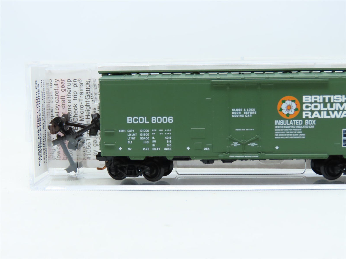 N Micro-Trains MTL 02100230 BCOL British Columbia 40&#39; Plug Door Box Car #8006