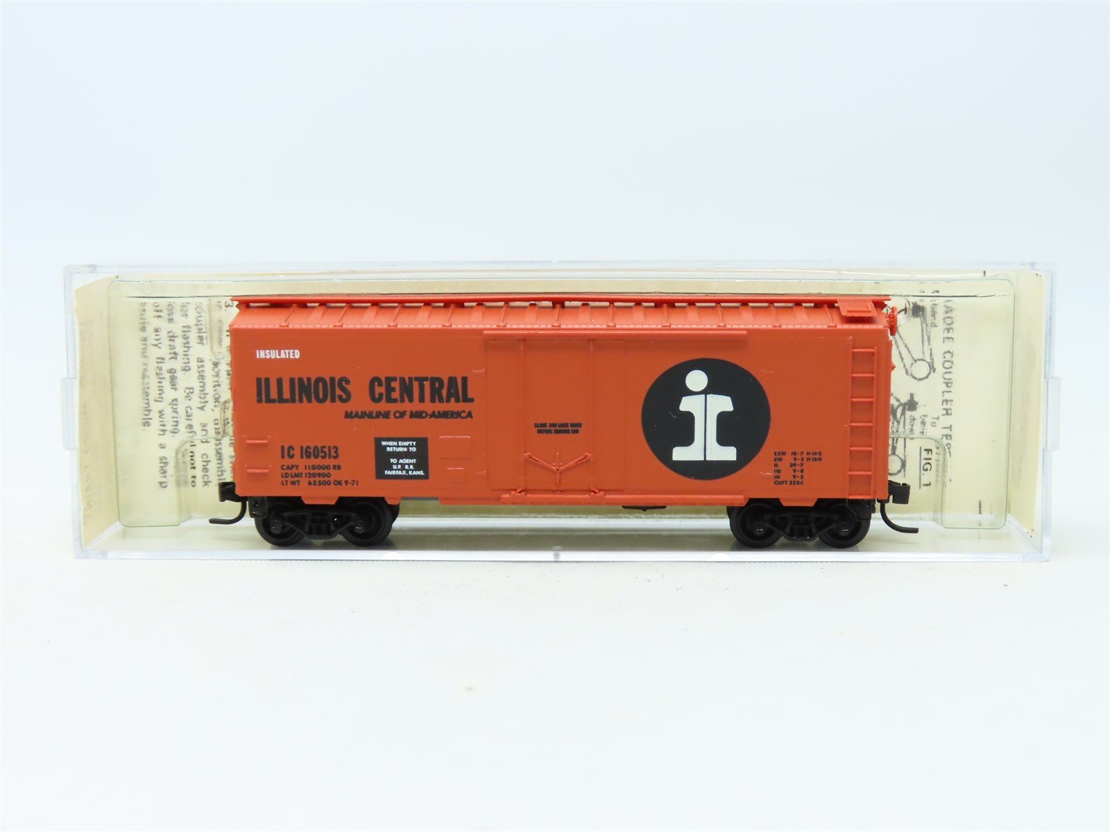 N Scale Kadee Micro-Trains MTL #21010 IC Illinois Central 40' Box Car #160513