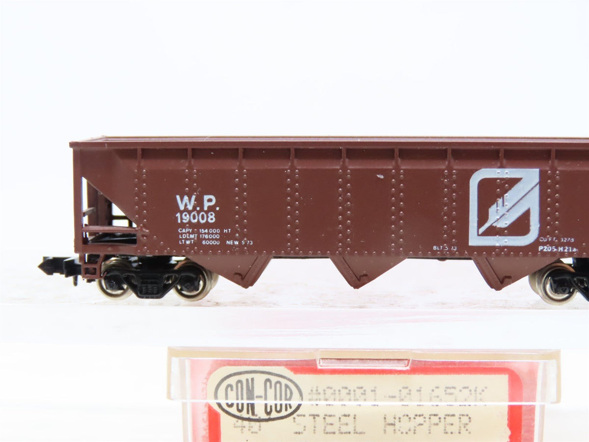 N Scale Con-Cor 0001-01652K WP Western Pacific 40&#39; Steel Hopper #19008
