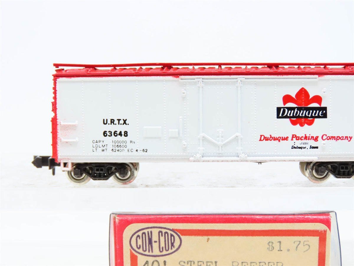 N Scale Con-Cor 1051-M URTX Dubuque Packing Company 40&#39; Reefer Car #63648