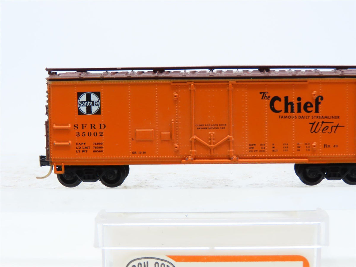N Scale Con-Cor 0001-008850-5 SFRD Santa Fe &quot;The Chief&quot; 40&#39; Reefer Car #35002