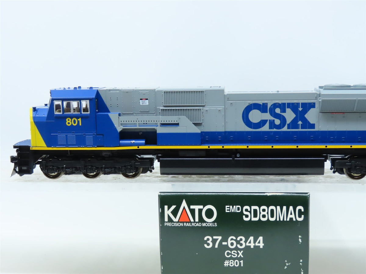 HO Scale KATO 37-6344 CSX Transportation EMD SD80MAC Diesel #801 - DCC Ready