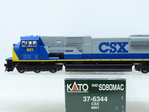 HO Scale KATO 37-6344 CSX Transportation EMD SD80MAC Diesel #801 - DCC Ready
