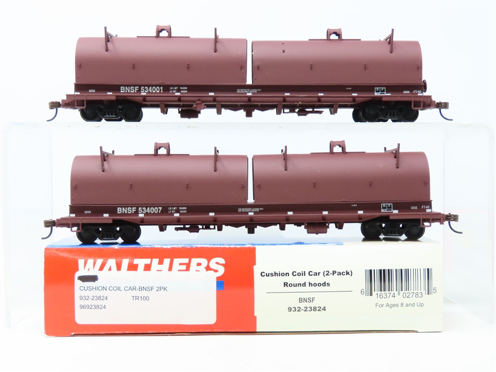 HO Walthers #932-23824 BNSF Railway Cushion Coil Cars #534001 & #534007 2-Pack
