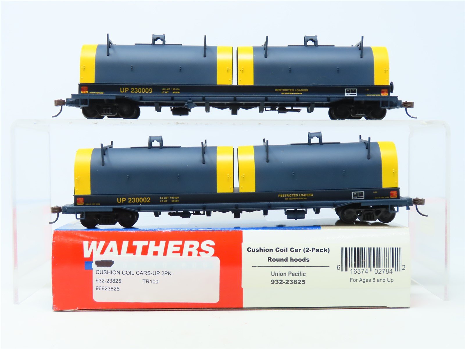HO Walthers #932-23825 UP Union Pacific Cushion Coil Cars w/ Round Hoods 2-Pack
